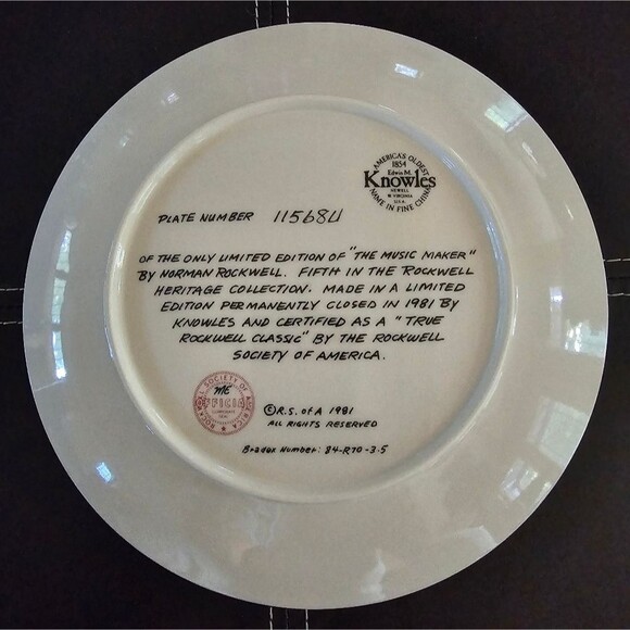 Knowles Collector Plate Norman Rockwell The Music Maker - Picture 3 of 7
